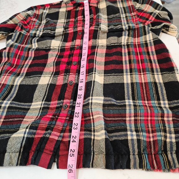Lauren Ralph Lauren Tartan Plaid Button-Up Shirt Large Wool Red Black Cabincore - Picture 11 of 11